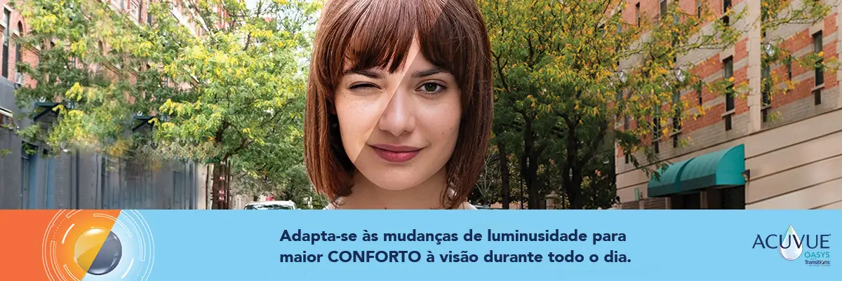 Maior conforto à visão durante todo o dia com Acuvue Oasys with Transitions