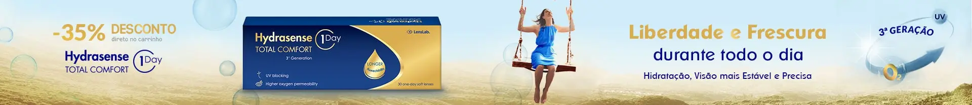 Mude já para uma lentes Premium - Hydrasense 1 Day Total Comfort