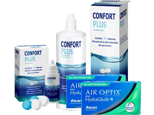 Lentes de Contato Air Optix Plus HydraGlyde for Astigmatism + Confort Plus - Packs