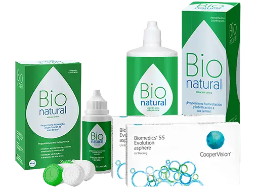 Lentes de Contato Biomedics 55 Evolution + BioNatural - Packs