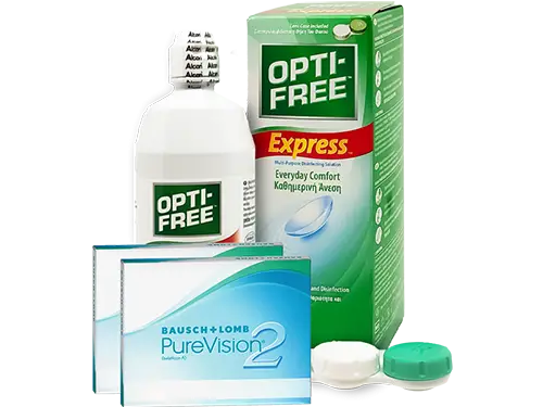 Lentes de Contato Purevision2 + Opti-Free Express - Packs