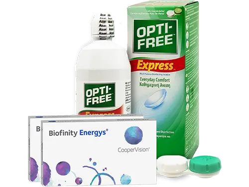 Lentes de Contato Biofinity Energys + Opti-Free Express - Packs